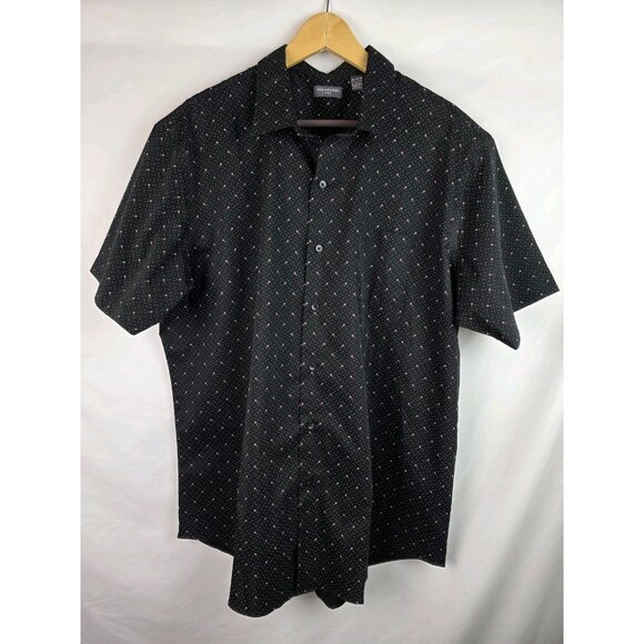 Van Heusen Flex Men's Shirt Size XL Black Pocket Short Sleeve Button Down Top - Picture 9 of 9